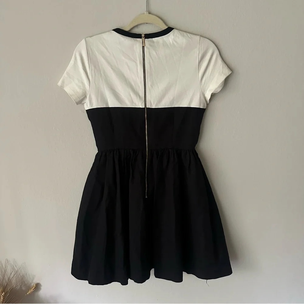 Kate Spade Sweetheart Illusion Fit and Flare Dress in Black/White Sz 2 Holiday